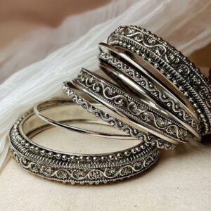 Oxidized Silver Bangles