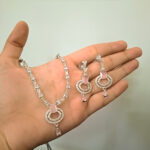 Silver Plated AD Necklace Set - Image 5