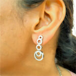 Elegant Silver Plated AD Circle Design Necklace Set - Image 9