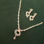 Silver Plated AD Necklace Set