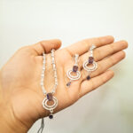 Silver Plated AD Necklace Set - Image 4