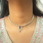 Silver Plated AD Necklace Set - Image 7
