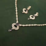 Silver Plated AD Necklace Set - Image 2