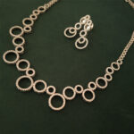 Elegant Silver Plated AD Circle Design Necklace Set