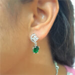 Emerald Green AD Silver Choker Necklace - Image 5