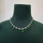 Emerald Green AD Silver Choker Necklace - Image 2