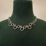Elegant Silver Plated AD Circle Design Necklace Set - Image 4