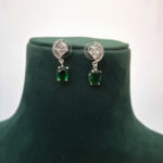Emerald Green AD Silver Choker Necklace - Image 3
