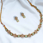 Kundan Petals Choker Golden Necklace Set - Image 3