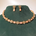 Kundan Petals Choker Golden Necklace Set - Image 5