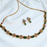 Kundan Petals Choker Golden Necklace Set - Image 4