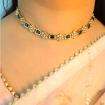 Kundan Petals Choker Golden Necklace Set - Image 8