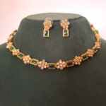 Kundan Petals Choker Golden Necklace Set - Image 7