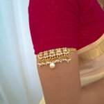 Traditional Gold Plated Kundan & Pearl Bajuband - Image 3