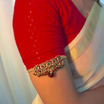 Traditional Gold Plated Kundan & Pearl Bajuband - Image 4