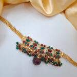 Traditional Gold Plated Kundan & Pearl Bajuband - Image 2