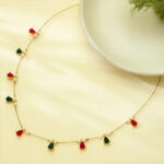 Gold Plated Stone & Pearl Necklace - Image 3
