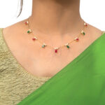 Gold Plated Stone & Pearl Necklace - Image 2