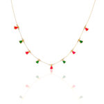 Gold Plated Stone & Pearl Necklace