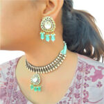 Pearl Drop Kundan Silver Choker - Image 9