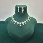 AD & Pearl Silver Choker Necklace Set - Image 9