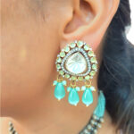 Pearl Drop Kundan Silver Choker - Image 8