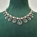 AD Dull Finish Silver Choker Necklace - Image 7