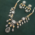 Elegant AD with Polki Dull Finish Necklace - Image 8