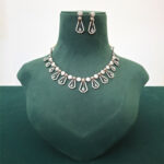 AD Dull Finish Silver Choker Necklace - Image 6