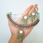 Pearl Drop Kundan Silver Choker - Image 6