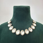 AD Silver Chokar Necklace Set - Image 7