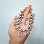 AD Dull Finish Silver Choker Necklace - Image 4