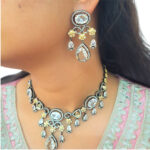 Elegant AD with Polki Dull Finish Necklace - Image 5