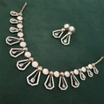 AD Dull Finish Silver Choker Necklace