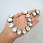 AD Silver Chokar Necklace Set - Image 4