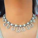 AD Dull Finish Silver Choker Necklace - Image 2