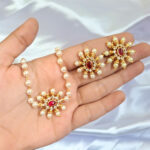Royal Pearl Moti Golden Choker Necklace - Image 2