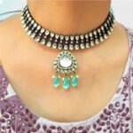 Pearl Drop Kundan Silver Choker - Image 2