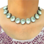 AD Silver Chokar Necklace Set - Image 2