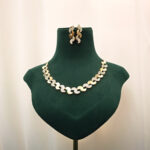 Duo-Tone Pave Golden Choker Necklace Set - Image 8