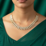 Dazzling American Diamond/CZ Golden Choker Necklace Set - Image 3