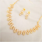 Aura Sparkle Golden Choker Necklace Set - Image 5