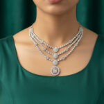 The Empress Triple-Layered Mid-Length Silver Choker Set - Image 3