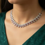 Aura Blossom Silver Choker Necklace