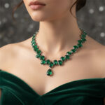 Big Crystal Stoned Regency Cascade Choker Set
