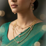 The Cascade Layered Silver Mid-Length Choker Set - Image 6
