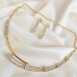 Multi-Tier Micro Pave Cubic Zirconia Choker Golden Necklace - Image 2
