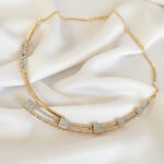 Multi-Tier Micro Pave Cubic Zirconia Choker Golden Necklace - Image 7