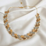 Duo-Tone Pave Golden Choker Necklace Set - Image 6