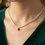 The Regal Dewdrop Golden Choker Necklace - Image 3